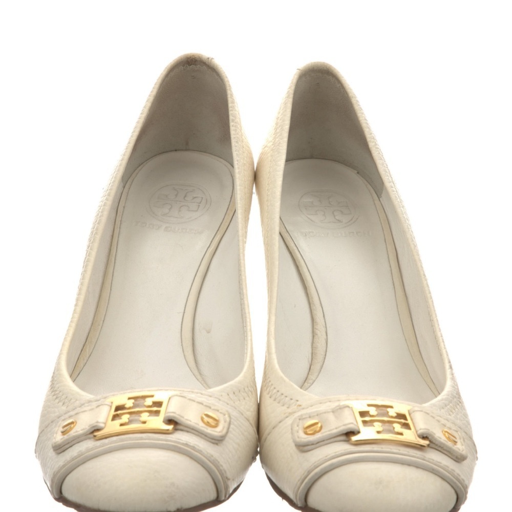 Tory Burch White Leather Pumps